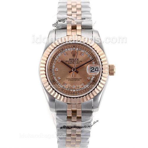 Rolex Datejust Automatic Two Tone Diamond Markers with Rose gold Dial 88968