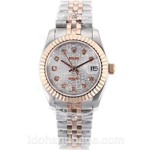 Rolex Datejust Automatic Two Tone Diamond Markers with White Computer Dial 88966