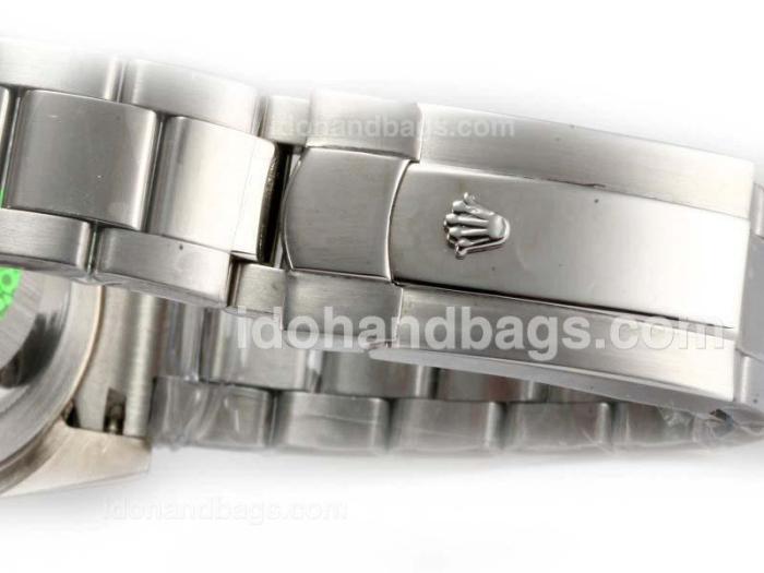 Rolex GMT-Master II Automatic Baguette CZ Diamond Bezel with Black Dial 21954