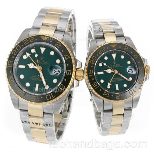Rolex GMT-Master II Automatic Two Tone Ceramic Bezel with Green Dial-Sapphire Glass 119238