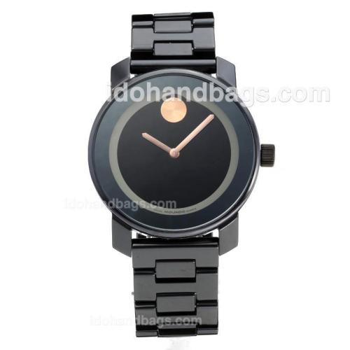 Movado Full Ceramic with Black Dial-Champagne Needle 186358