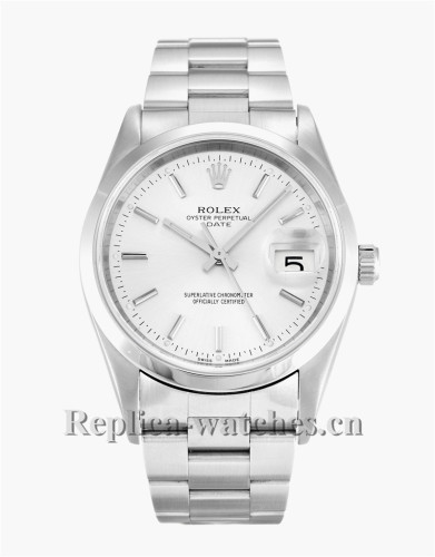 Rolex Oyster Perpetual Date White Dial 34MM 15200