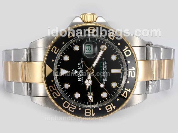 Rolex GMT-Master II Automatic Two Tone with Black Dial 15218