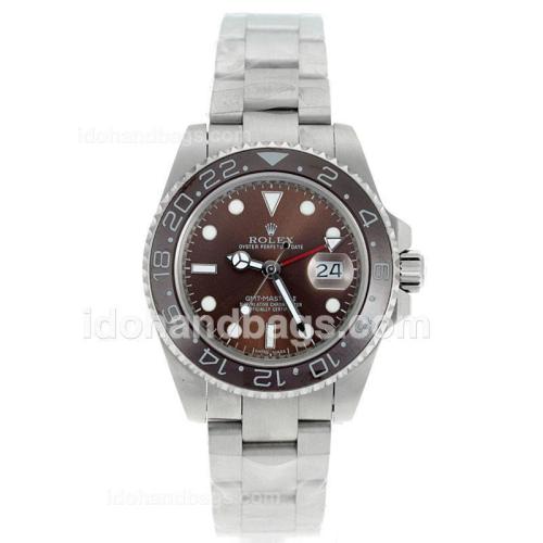 Rolex GMT-Master II Automatic Ceramic Bezel with Brown Dial S/S-Sapphire Glass 72391
