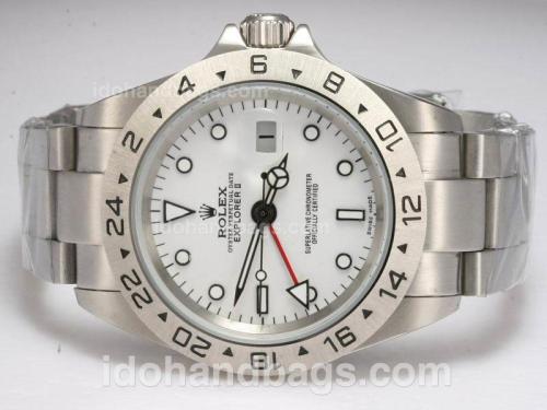 Rolex Explorer II Automatic Working GMT with White Dial Upgrade Version 10620