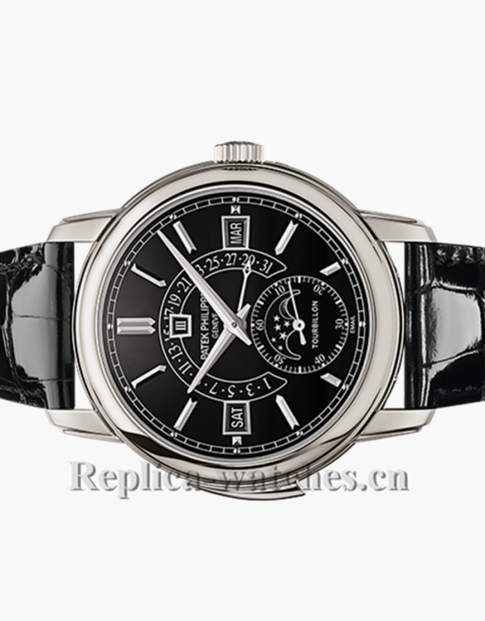Patek Philippe Grande Complication 5316P Black Dial Leather Strap Copy Watch