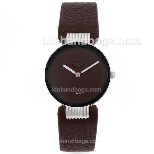 Dior Classic Brown Dial with Leather Strap-Lady Size 69786