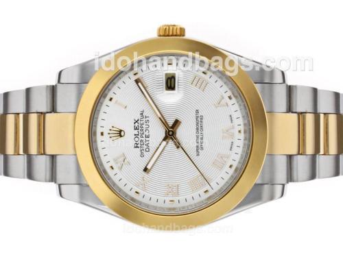 Rolex Datejust II Automatic Two Tone Roman Markers with Silver Dial 48511