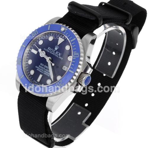 Rolex Sea-Dweller Automatic Blue Ceramic Bezel and Dial with Nylon Strap-Sapphire Glass 119208
