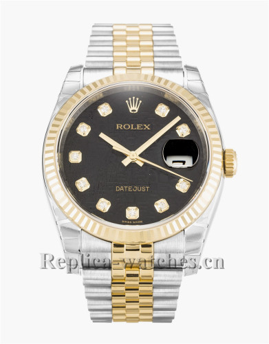 Rolex Datejust Black Dial Diamond 36MM 116233