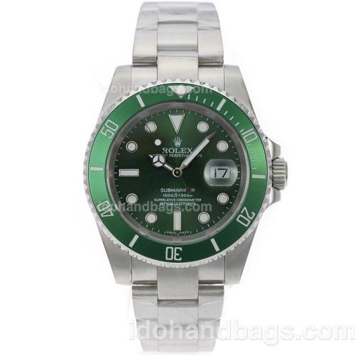 Rolex Submariner Swiss ETA 3135 Movement with Green Dial and Bezel S/S 71681