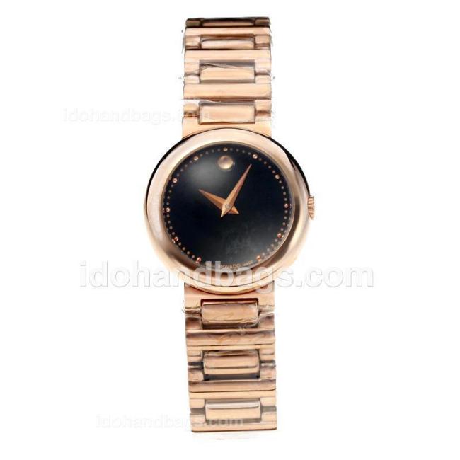 Movado Fiero Full Rose Gold with Black Dial 189084