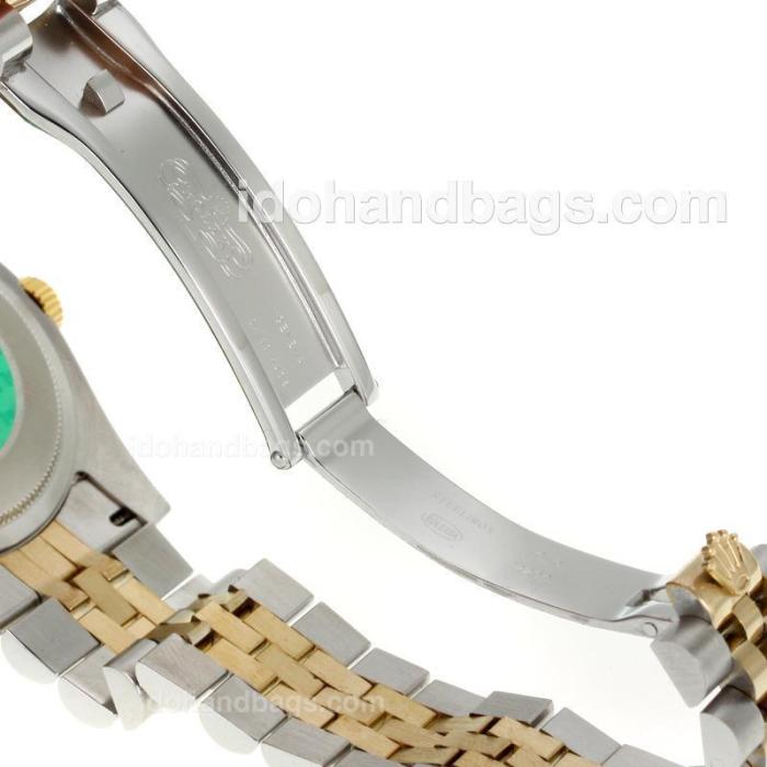 Rolex Datejust Automatic Two Tone Diamond Bezel and Markers with White Dial-Sapphire Glass 116658