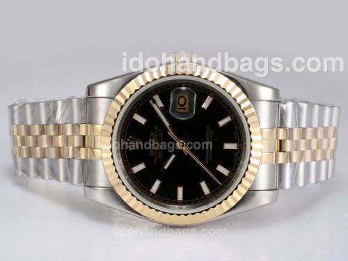 Rolex Datejust Automatic Two Tone with Black Dial 12305