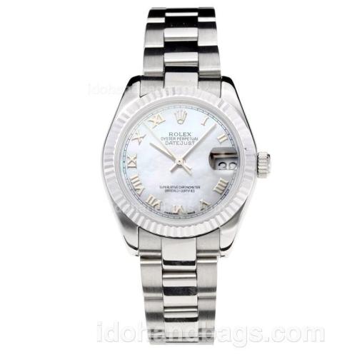 Rolex Datejust Swiss ETA 2355 Automatic Movement with White Dial S/S-Sapphire Glass 195236