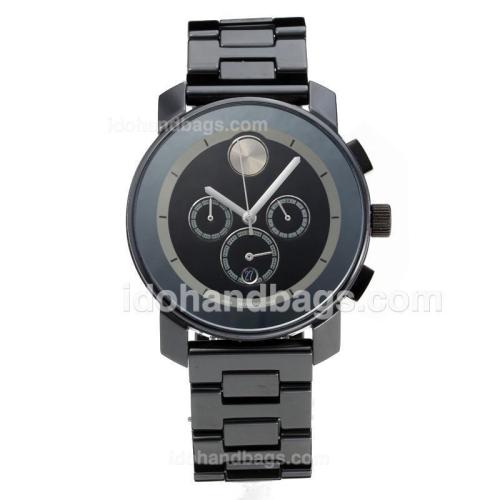 Movado Working Chronograph Full Ceramic with Black Dial-White Needle 186360