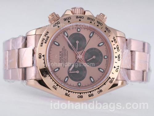 Rolex Daytona Chronograph Swiss Valjoux 7750 Movement Full Rose Gold with Rose Gold Dial 27382