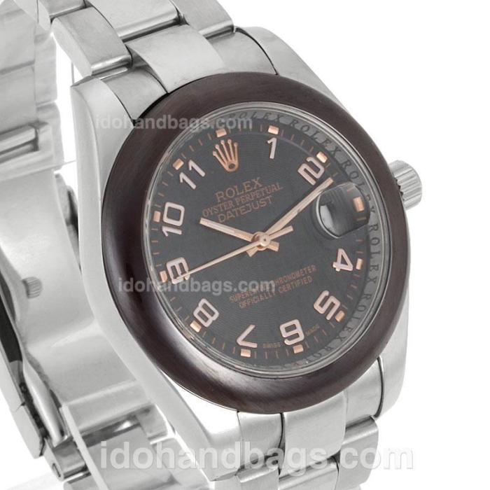 Rolex Datejust II Automatic Ceramic Bezel Number Markers with Black Dial-S/S 102102