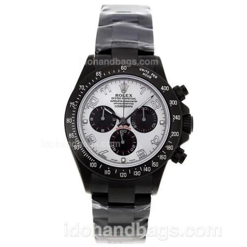 Rolex Daytona Chronograph Swiss Valjoux 7750 Movement Full PVD Number Markers with Silver Dial 87148