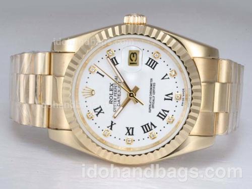 Rolex Datejust Automatic Full Gold with White Dial 11792