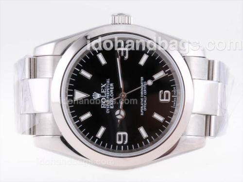 Rolex Explorer Automatic with Black Dial S/S(Gift Box is Included) 12599