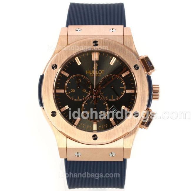 Hublot Big Bang Working Chronograph Rose Gold Case with Grey Dial-Rubber Strap 143534