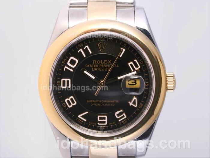 Rolex Datejust II Automatic Two Tone Number Marking with Black Dial-41MM Version 24334