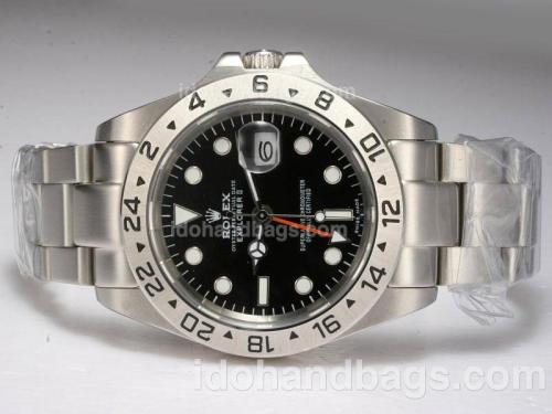 Rolex Explorer II Automatic Working GMT with Black Dial Upgrade Version 10619