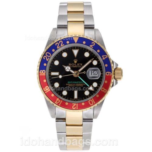 Rolex GMT-Master II Automatic Two Tone Red/Blue Bezel with Black Dial 61749