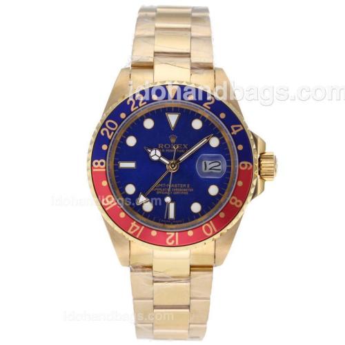 Rolex GMT-Master II Automatic Full Gold Red/Blue Bezel with Blue Dial 61742