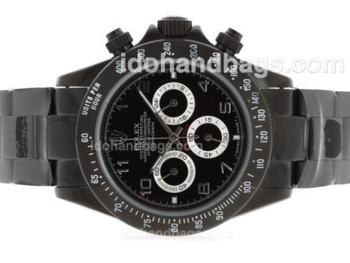 Rolex Daytona Pro Hunter Working Chronograph Full PVD with Black Dial-Number Marking 36672