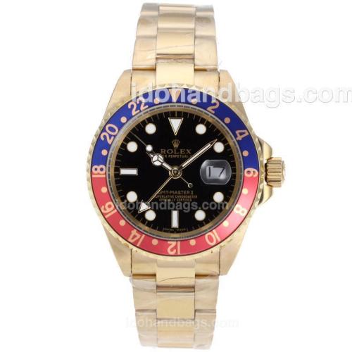 Rolex GMT-Master II Automatic Full Gold Red/Blue Bezel with Black Dial 61746