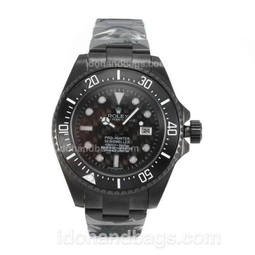 Rolex Sea Dweller Automatic Full PVD Ceramic Bezel with Black Carbon Fibre Style Dial-Same Chassis as Swiss Version 162270