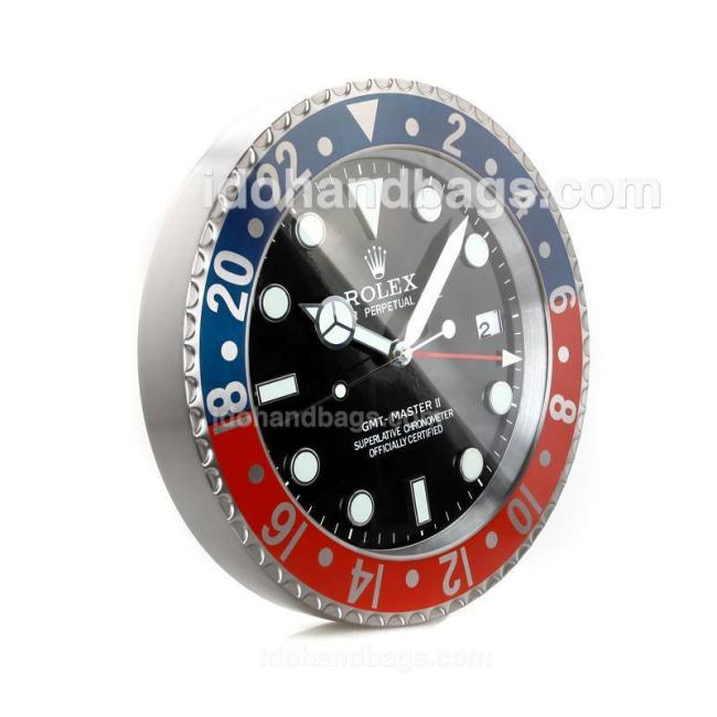 Rolex GMT-Master II Blue/Red Bezel Wall Clock with Black Dial 182458