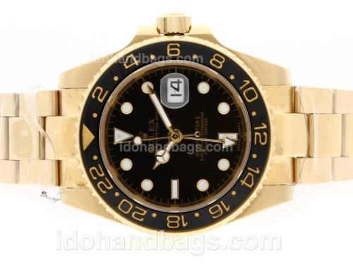 Rolex GMT-Master II Automatic 18K Full Gold Plated with Black Dial-Ceramic Bezel 36530