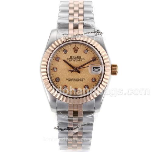 Rolex Datejust Automatic Two Tone Diamond Markers with Golden Granite Dial 88970