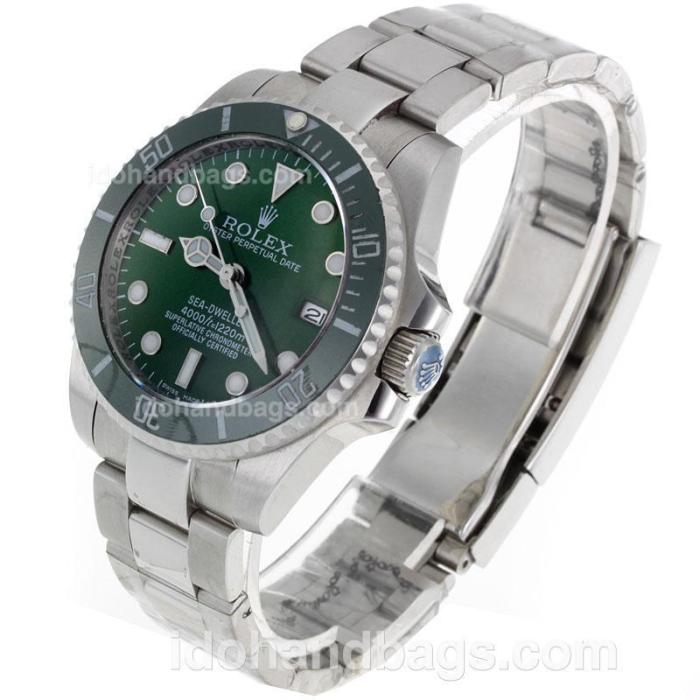 Rolex Sea-Dweller Automatic with Green Ceramic Bezel and Dial S/S-Sapphire Glass 119090