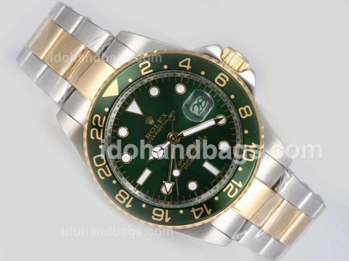 Rolex GMT-Master II Automatic Two Tone with Green Dial 15219