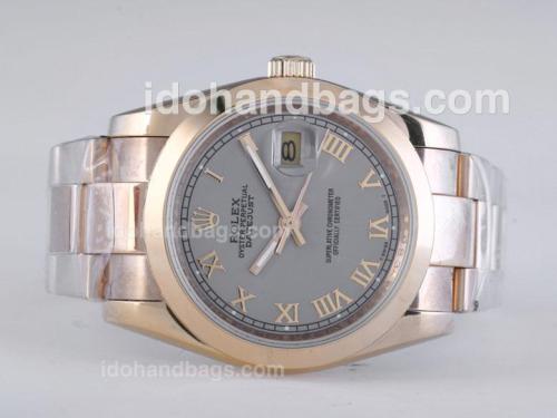 Rolex Datejust Automatic Full Gold with Gray Dial-Roman Marking 25794