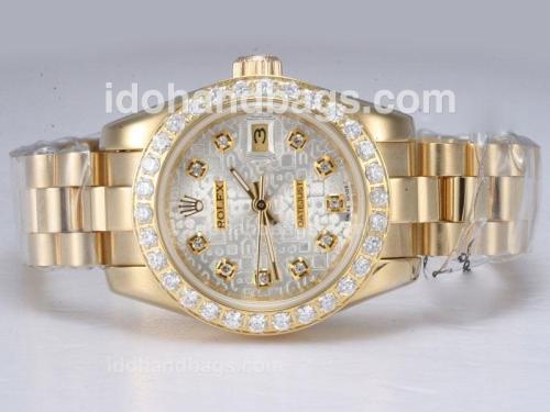 Rolex Datejust Automatic Full Gold with Diamond Bezel-Computer Dial 10927