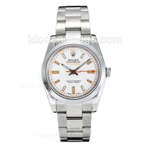 Rolex Milgauss Automatic with White Dial S/S 158468