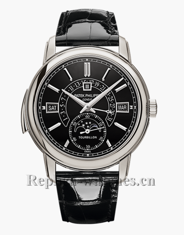 Patek Philippe Grande Complication 5316P Black Dial Leather Strap Copy Watch