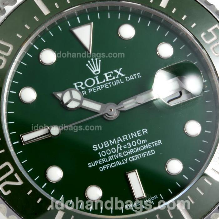 Rolex Submariner Swiss ETA 2836 Movement Green Ceramic Bezel with Green Dial S/S 161216