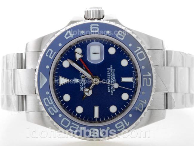 Rolex GMT Master Automatic with Blue Dial S/S -Blue Ceramic Bezel 35054