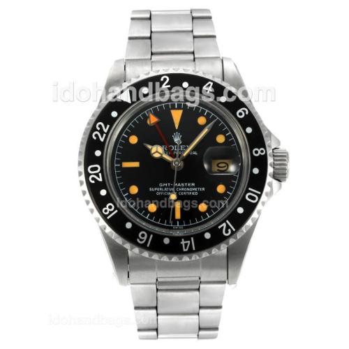 Rolex GMT-Master Swiss ETA 2836 Movement Vintage Edition with Black Dial S/S-Orange Marking 126808