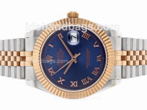 Rolex Datejust II Automatic Two Tone Roman Markers with Blue Dial 49064
