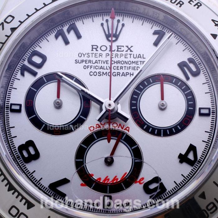 Rolex Daytona Chronograph Swiss Valjoux 7750 Movement with Silver Dial 11051