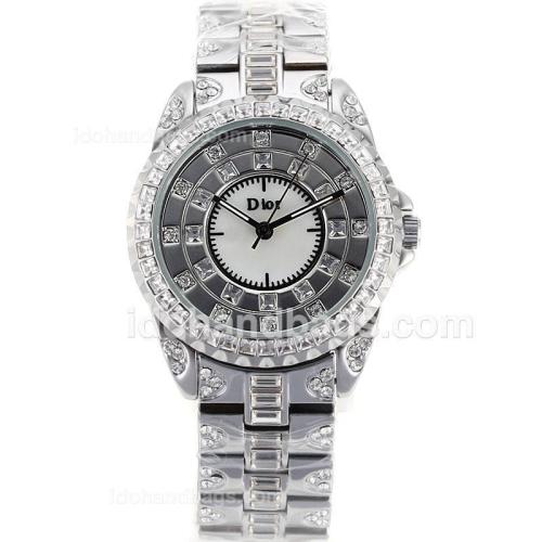Dior Austria Crystal Ladies Watch Full Diamond Bezel and Dial 90550