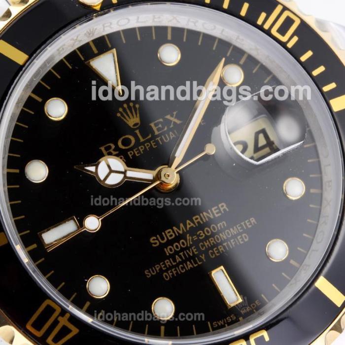 Rolex Submariner Swiss ETA 2836 Movement 14K Wrapped Gold -Two Tone Case with Black Dial 53321