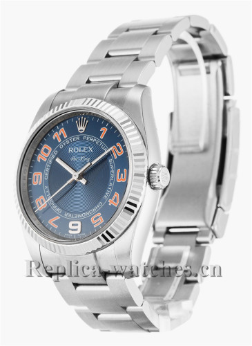 Rolex Air King Stainless Steel Strap Blue Dial 114234